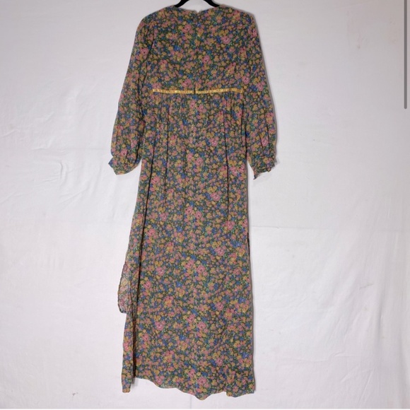 Vintage Handmade Floral Long Sleeve Prairie Style Modest Maxi Dress M - Picture 2 of 15